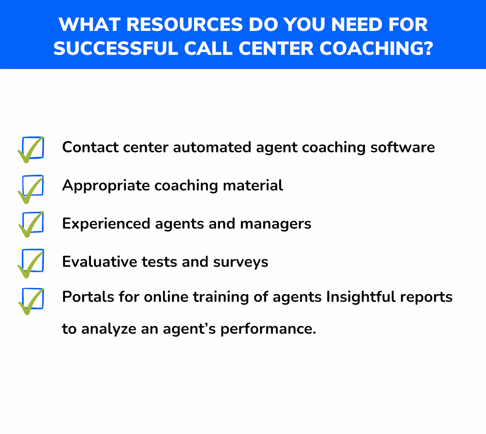 Call Center coaching checklist