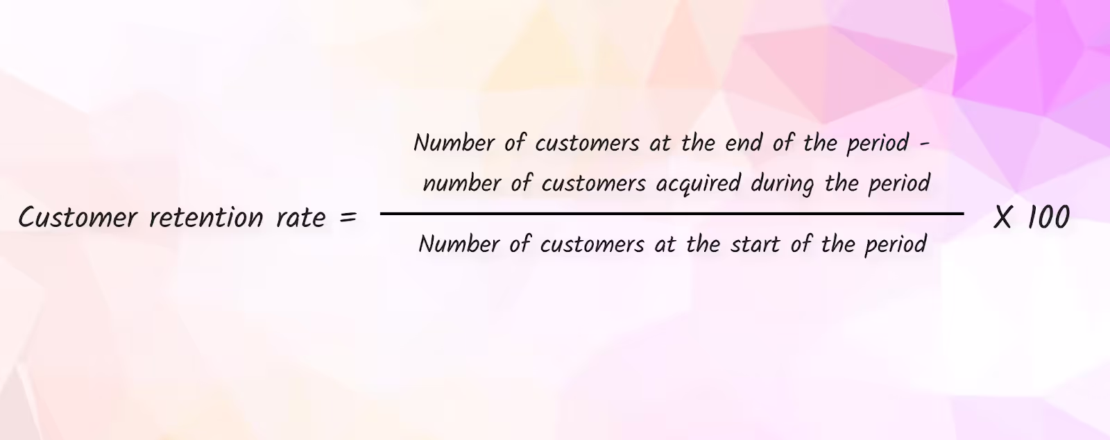 Formula for customer retention rate