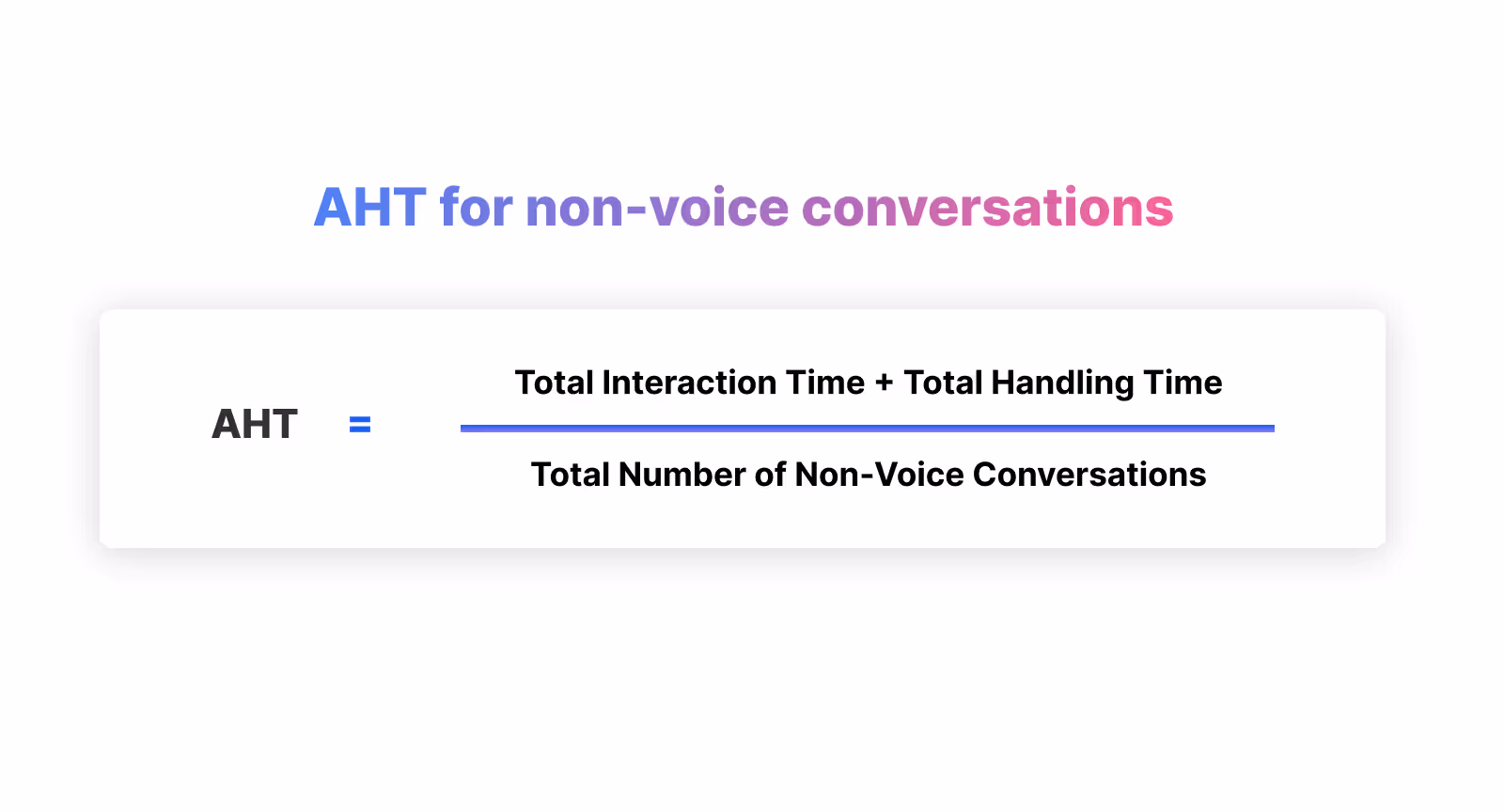 Call center AHT calculation for non-voice conversations