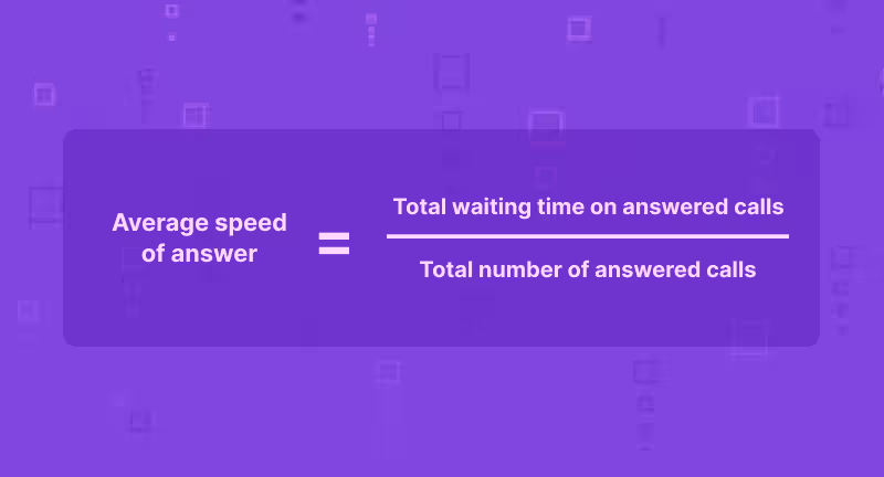 Formula for average speed of answer