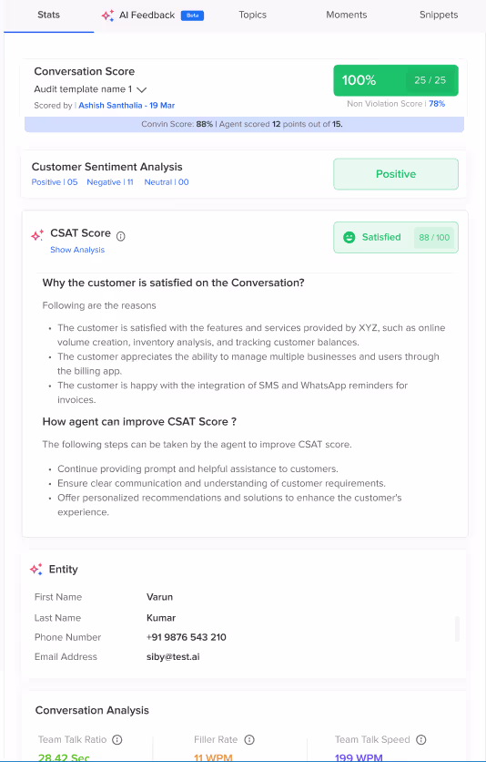 Overview of customer satisfaction levels