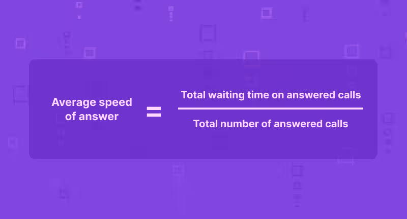 Formula for average speed of answer