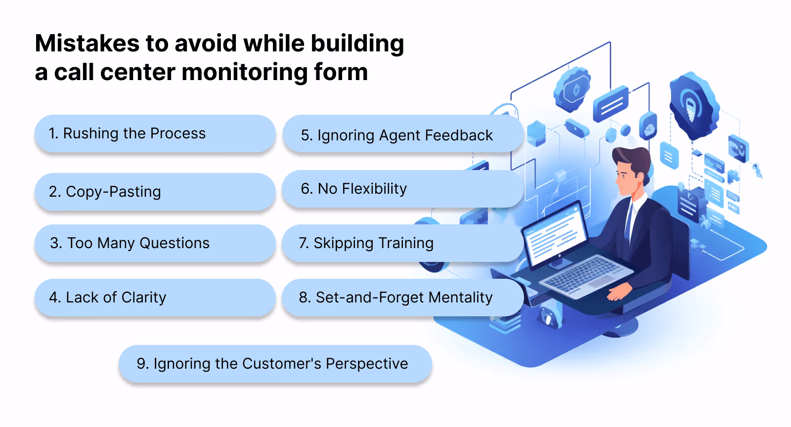 Mistakes to avoid while building call center quality monitoring form
