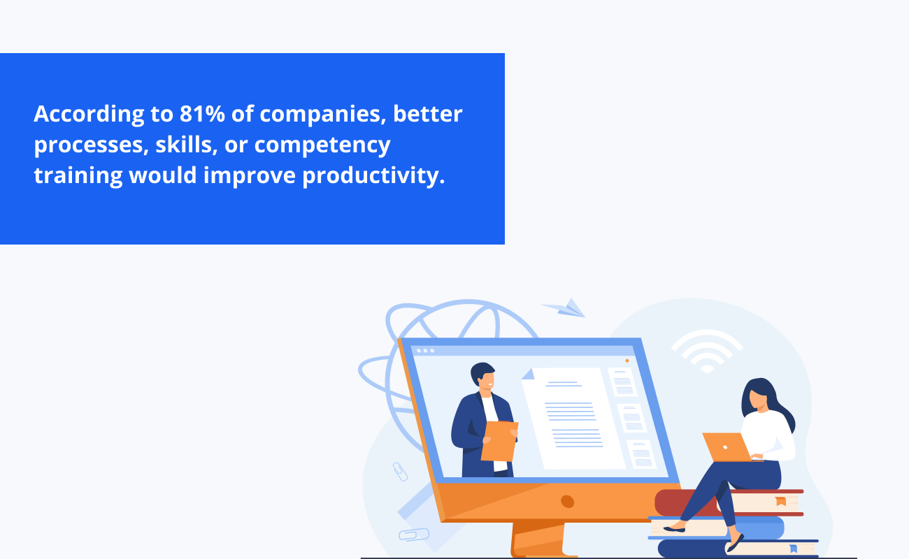 Productivity can be boosted through improved procedures, competencies, or competency training