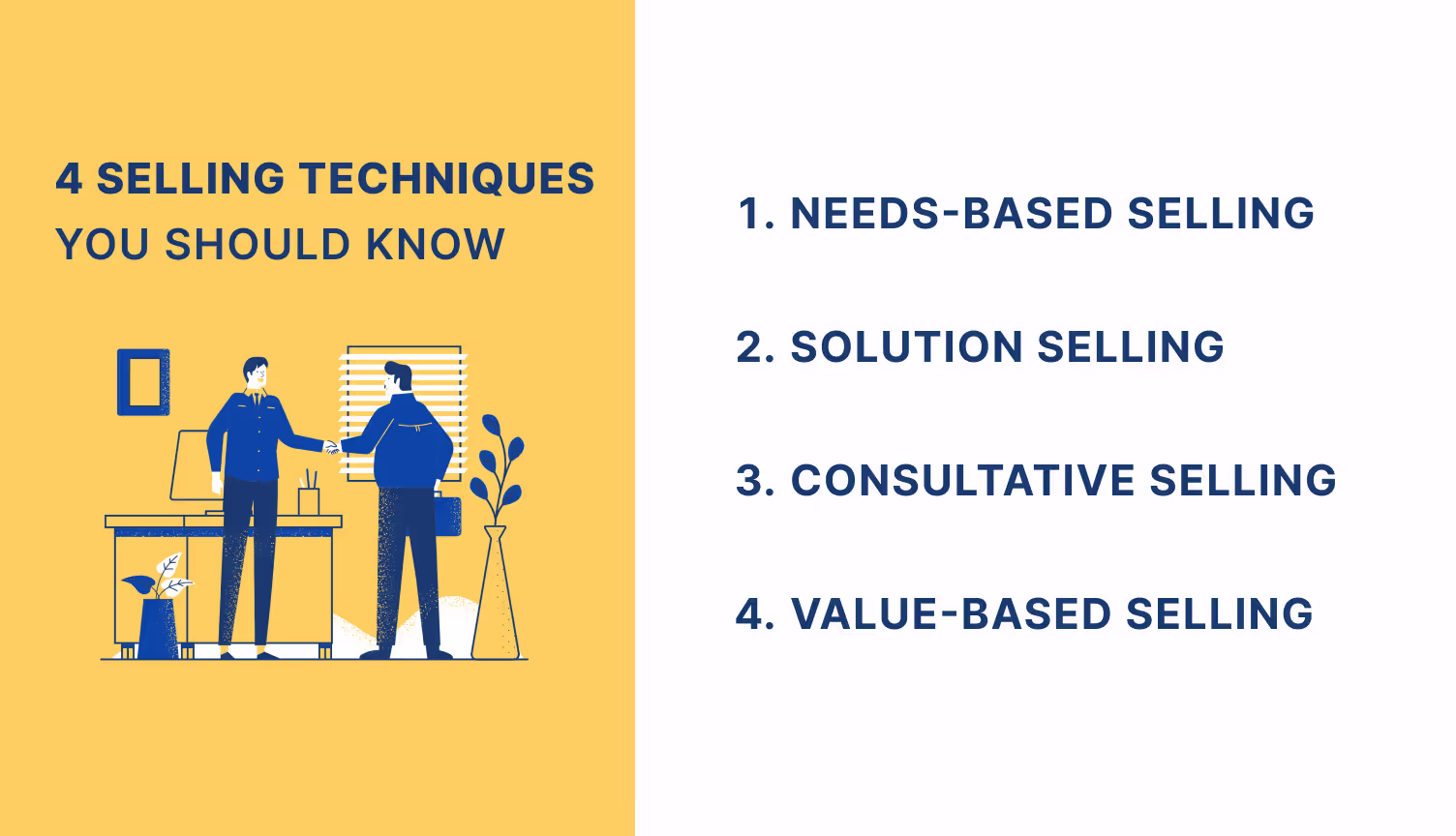 What are the 4 selling strategies?