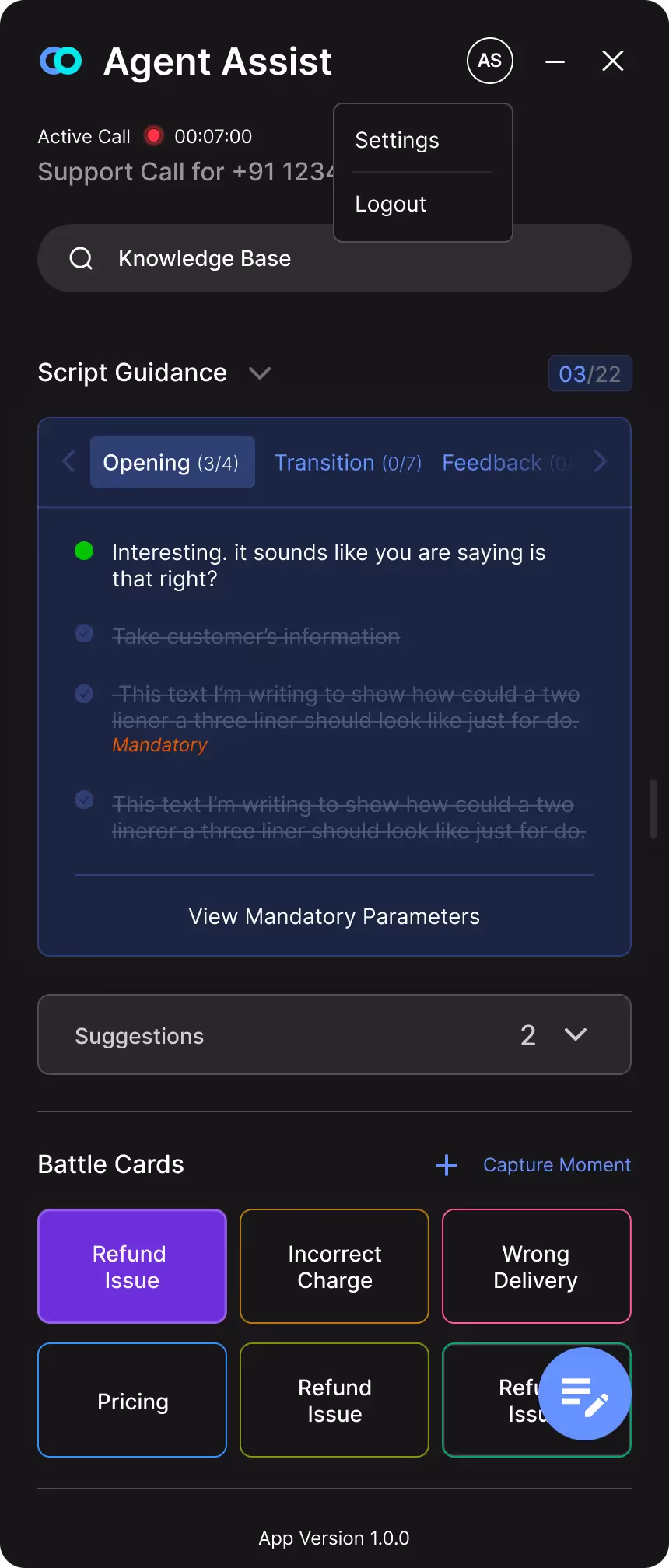 Callveriq’s real-time Agent Assist