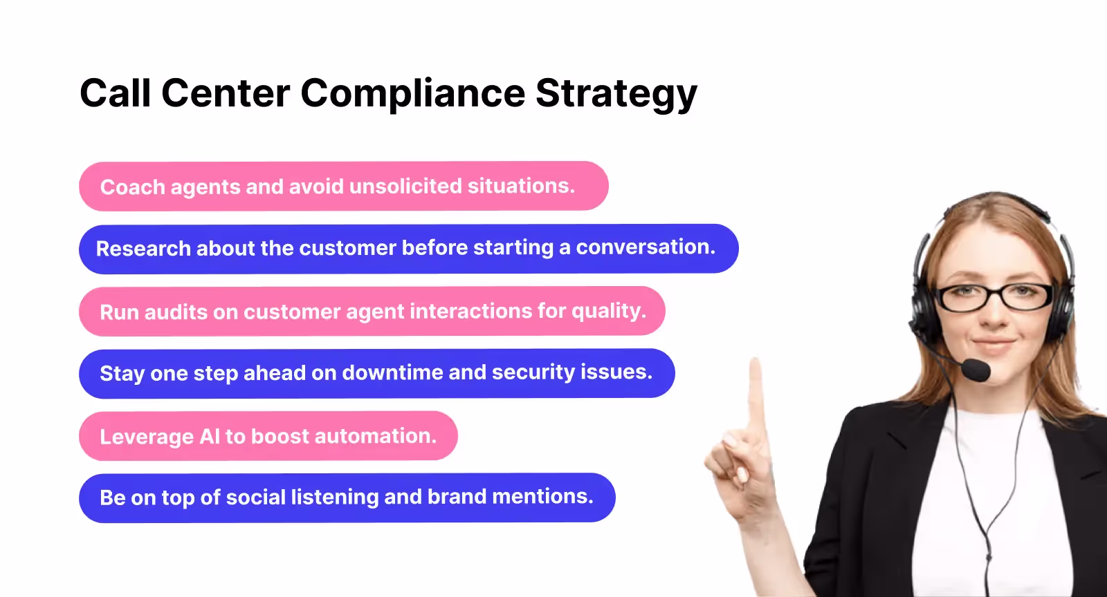 Strategy for call center compliance management
