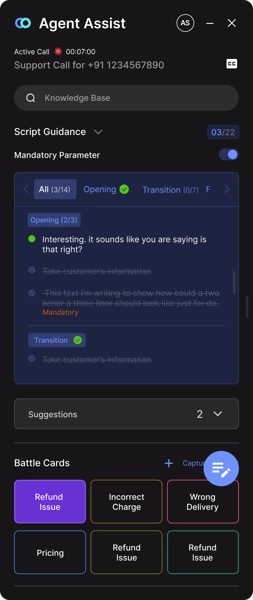 Agent Assist for real-time guidance to call center agents