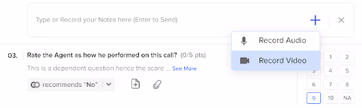 Capture agent feedback in audio and video mode