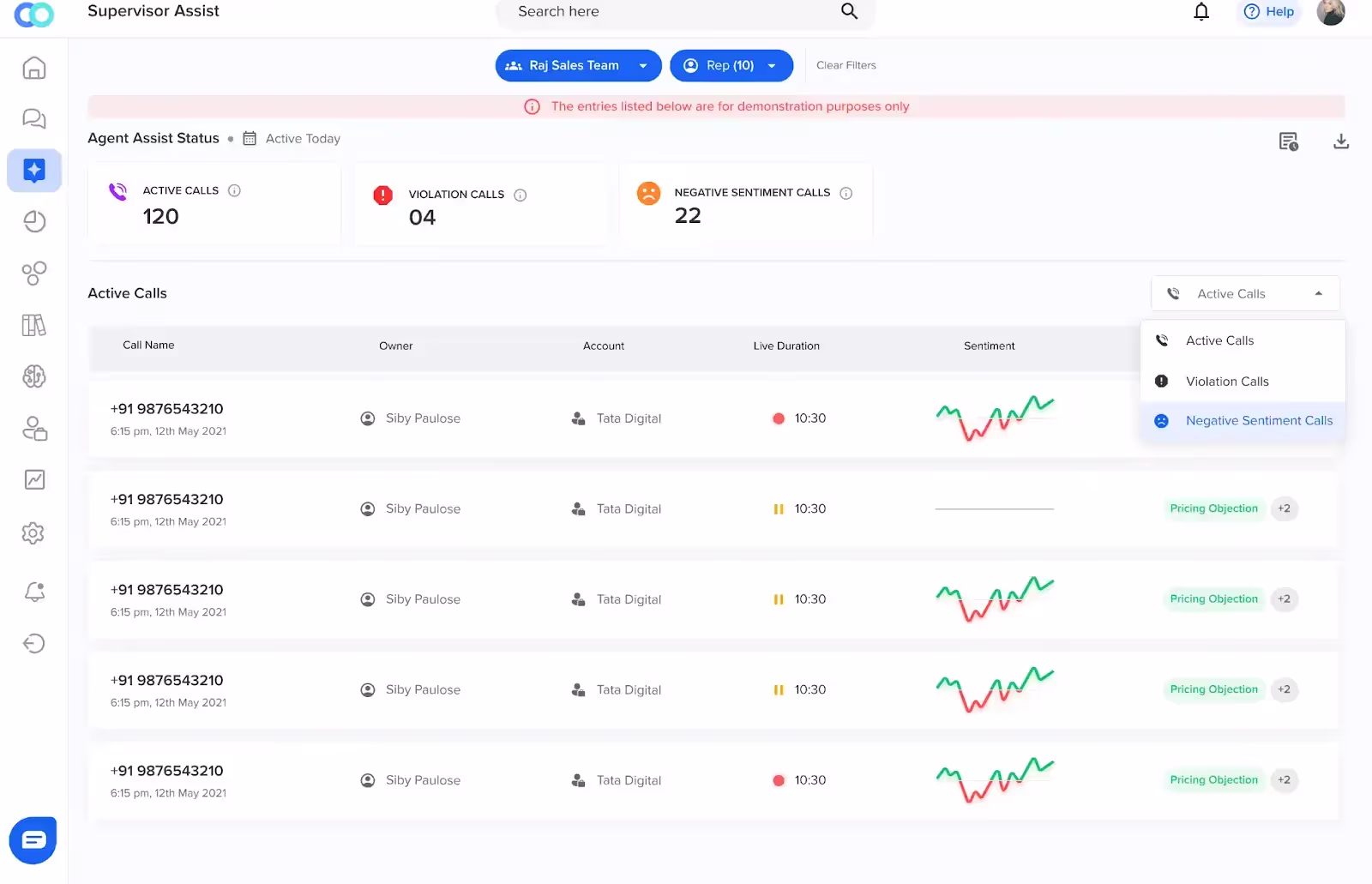 Real-time supervisor assist by Callveriq using generative AI