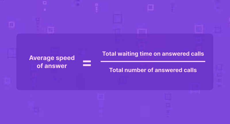 Formula for average speed of answer