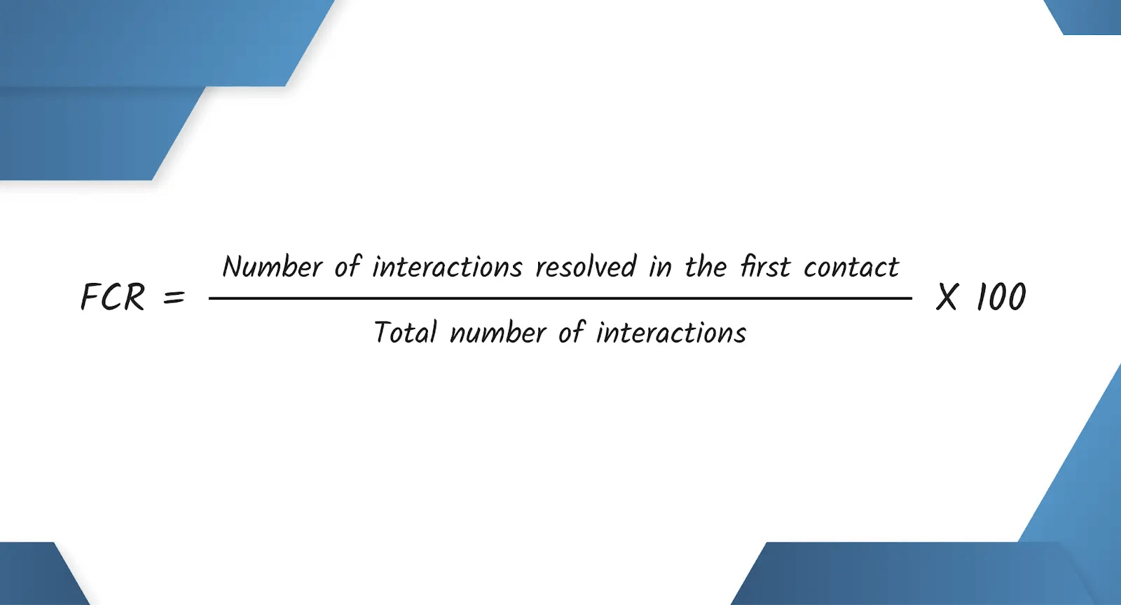 First call resolution formula indicates the importance of high-quality first conversations