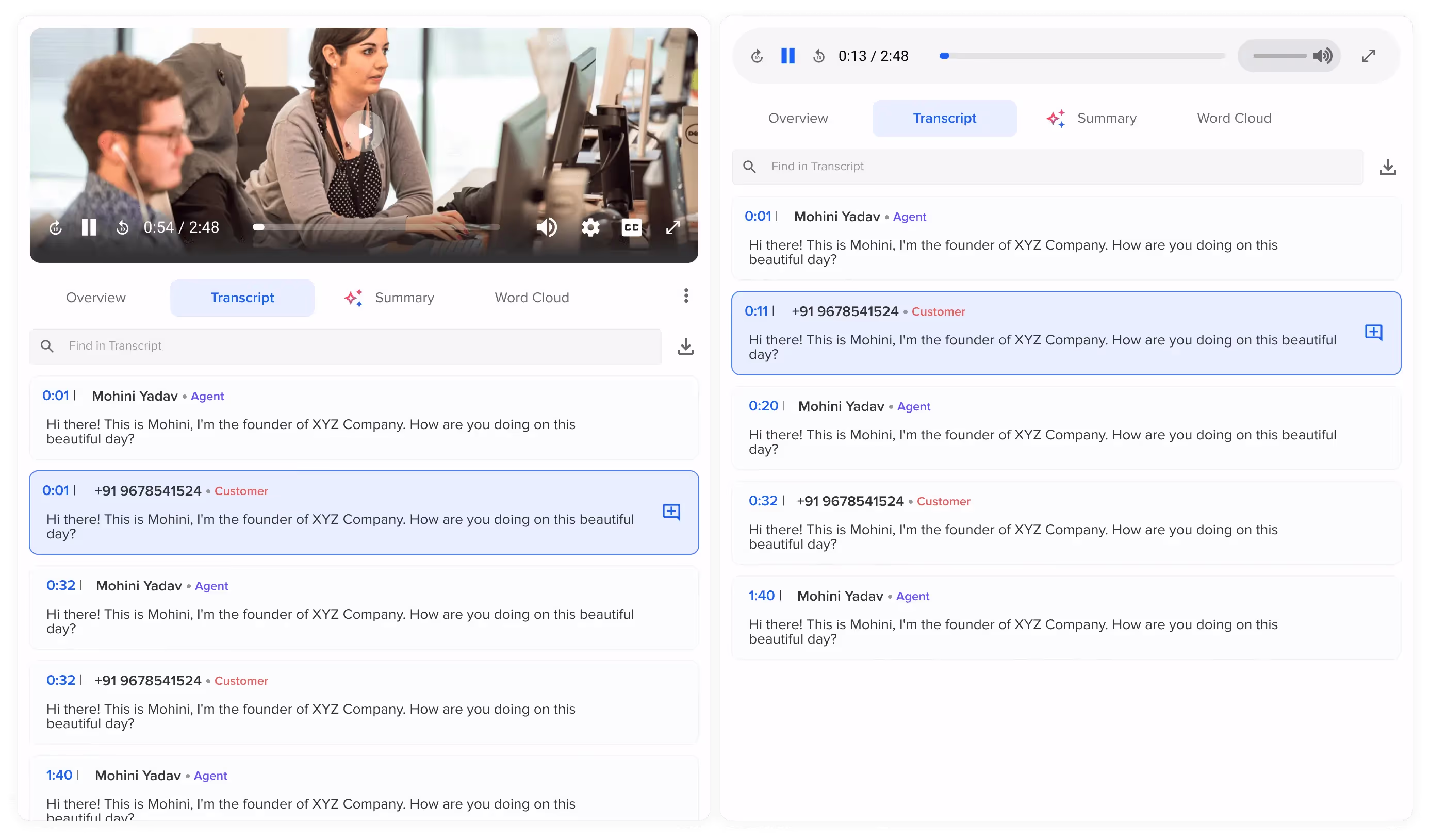 Callveriq's software for audio transcription converts audio files to text