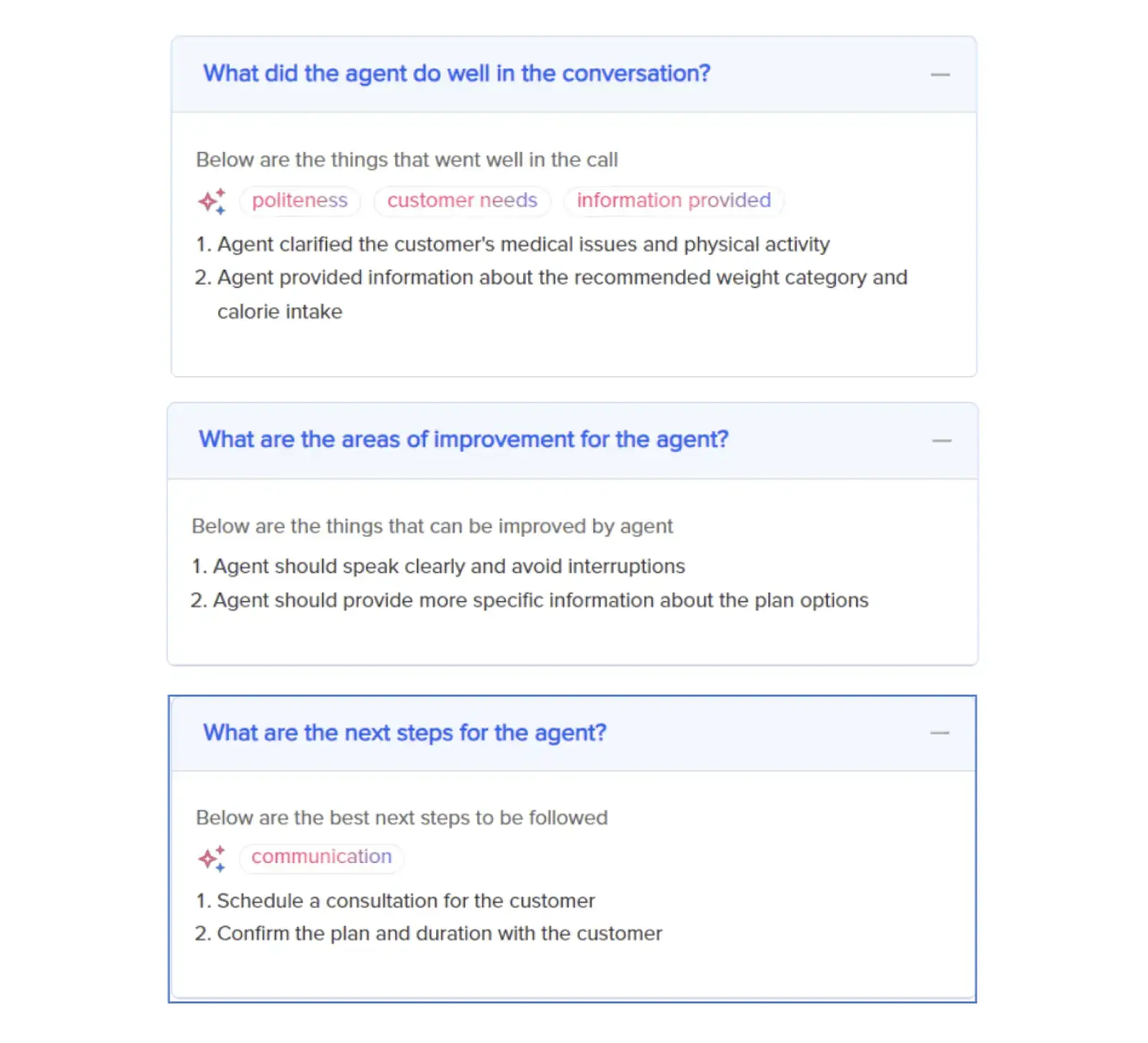 AI Agent feedback to train agents on how to build a good business reputation