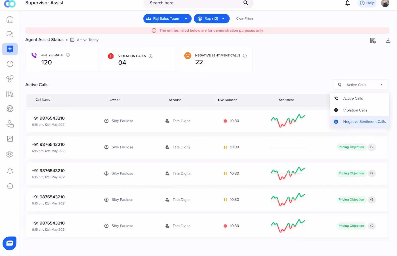 Real-time Supervisor Assist helps in tracking live conversations