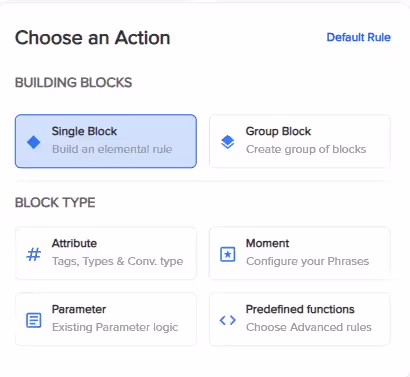 Customize advanced rule engine workflows with building blocks