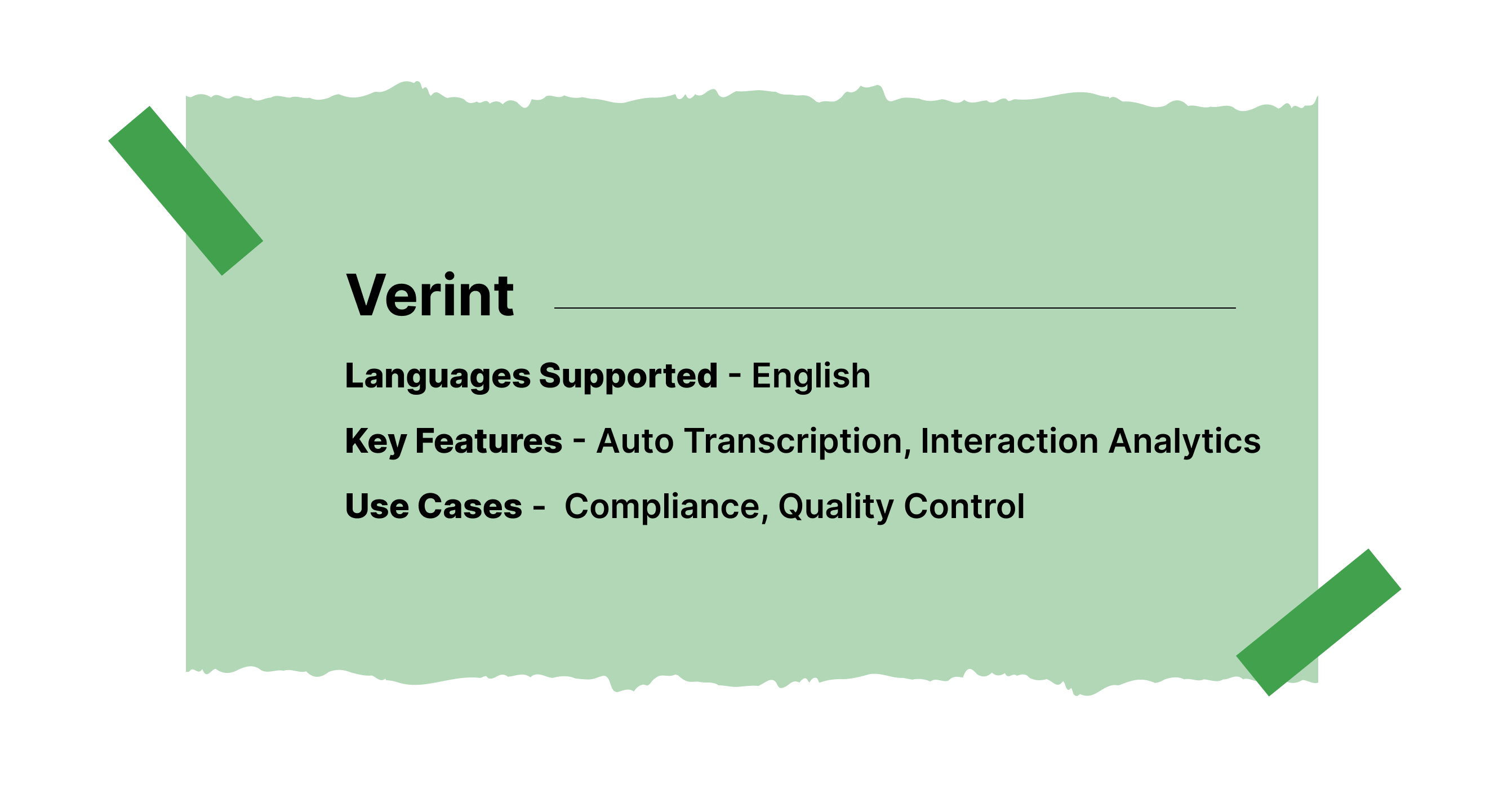 Key Features of Verint Speech Analytics