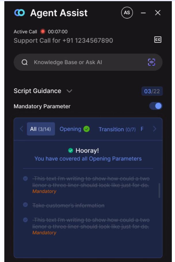 Callveriq’s Real-time agent assist interface highlighting AI in banking compliance