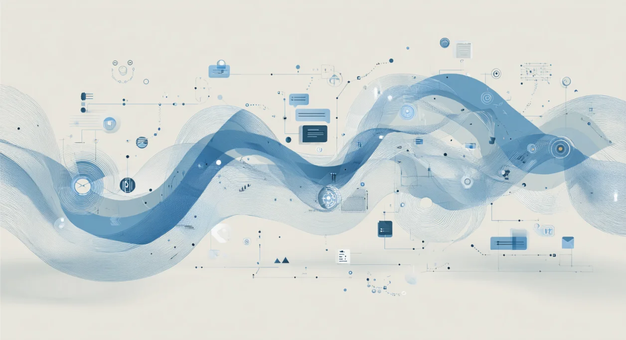 Abstract illustration showing generative AI in insurance customer operations