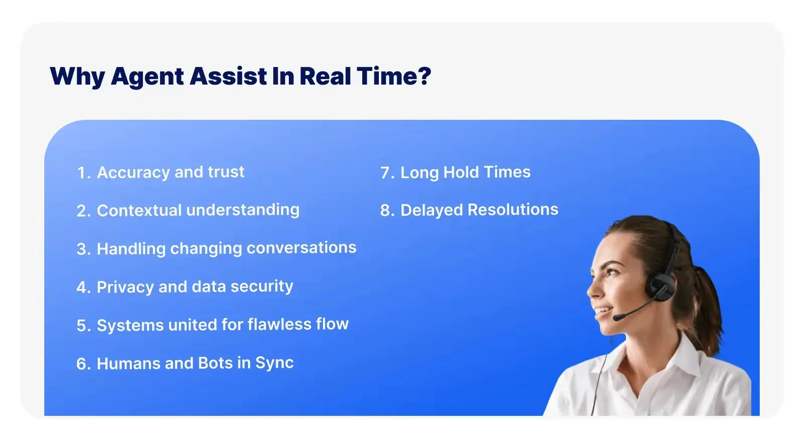 Callveriq’s Real-time Agent Assist is an essential tool for AI recommendations, reduced AHT, and compliance adherence; thus making automation in insurance necessary for leaders of the industry.