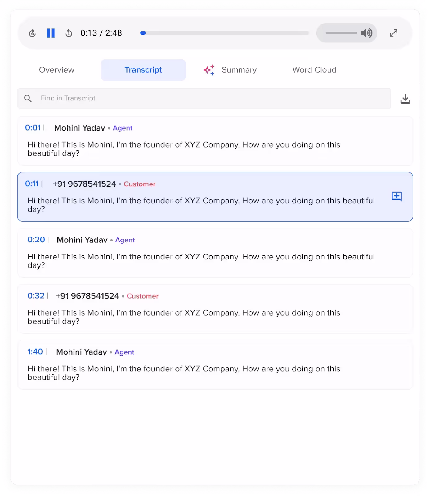 Callveriq’s call transcription software transcribes audio to text for customer calls