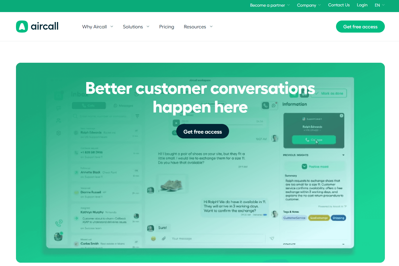 Aircall.io: Seamless call center phone system software with powerful integrations and real-time analytics