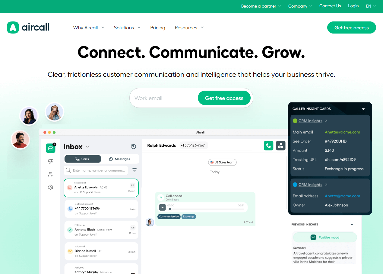 Transform your team's performance with Aircall's powerful contact center experience software