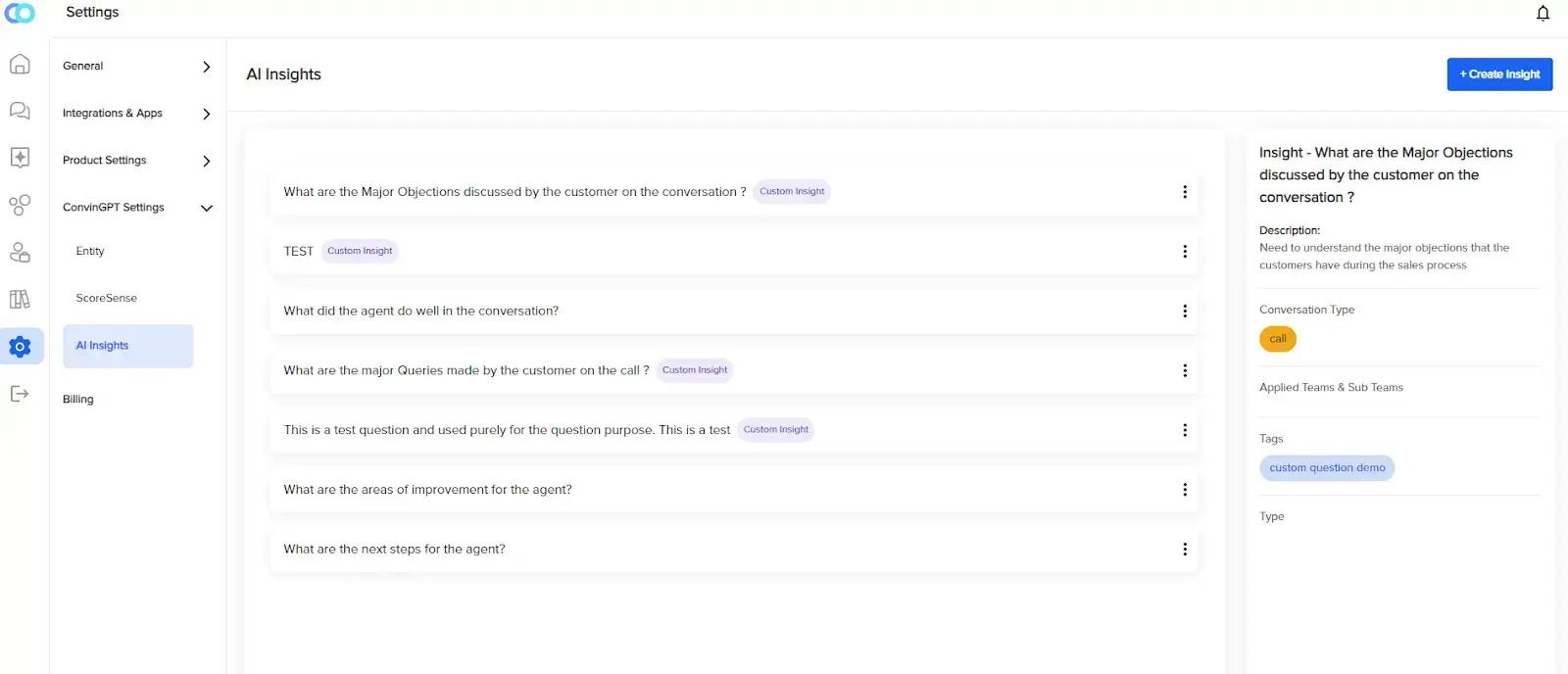 AI Insight tool configuration for AI-powered consumer insights
