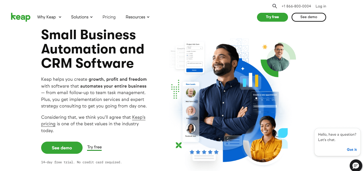 Keap Product Page