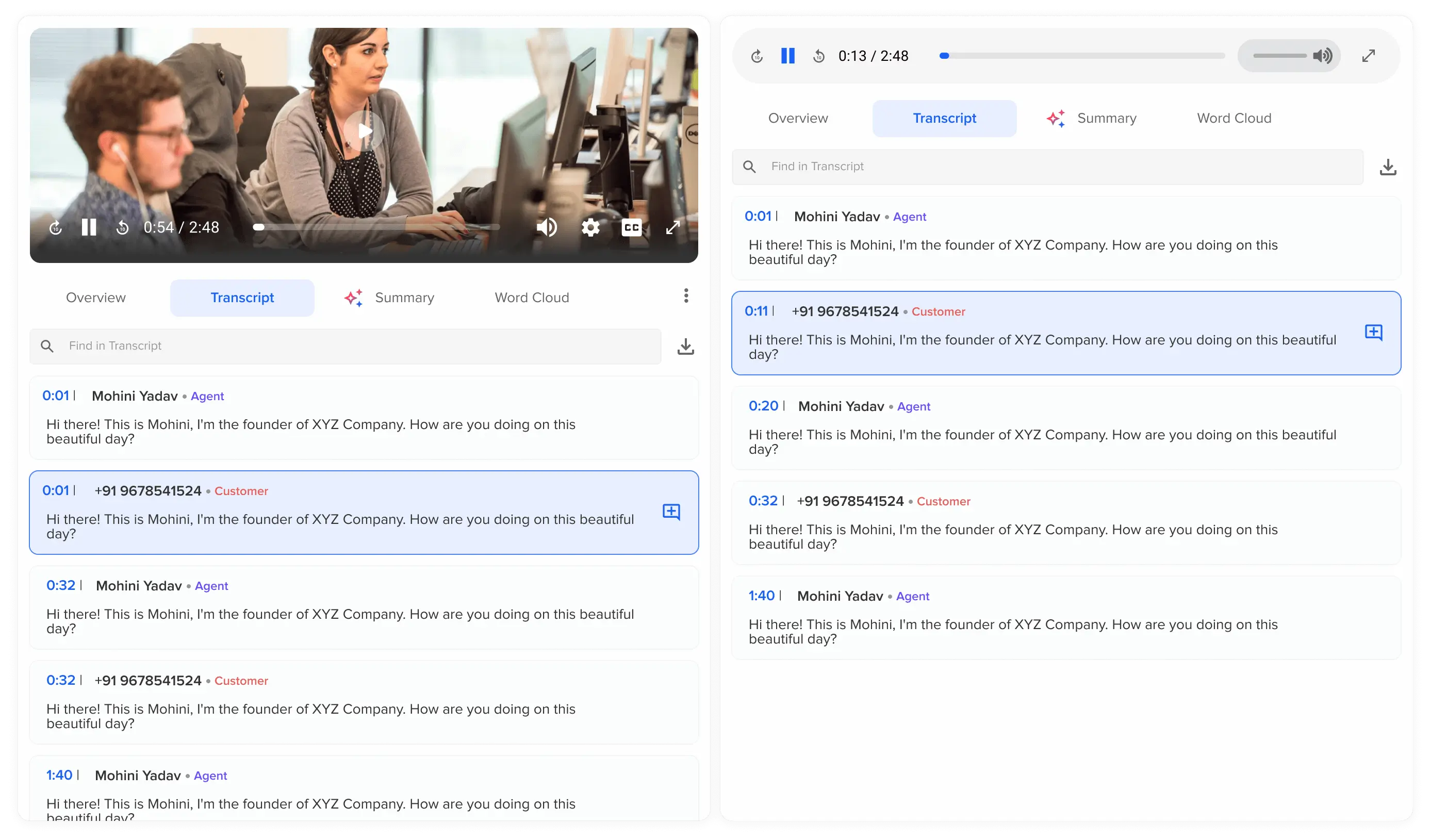 Callveriq's software for audio transcription converts audio files to text