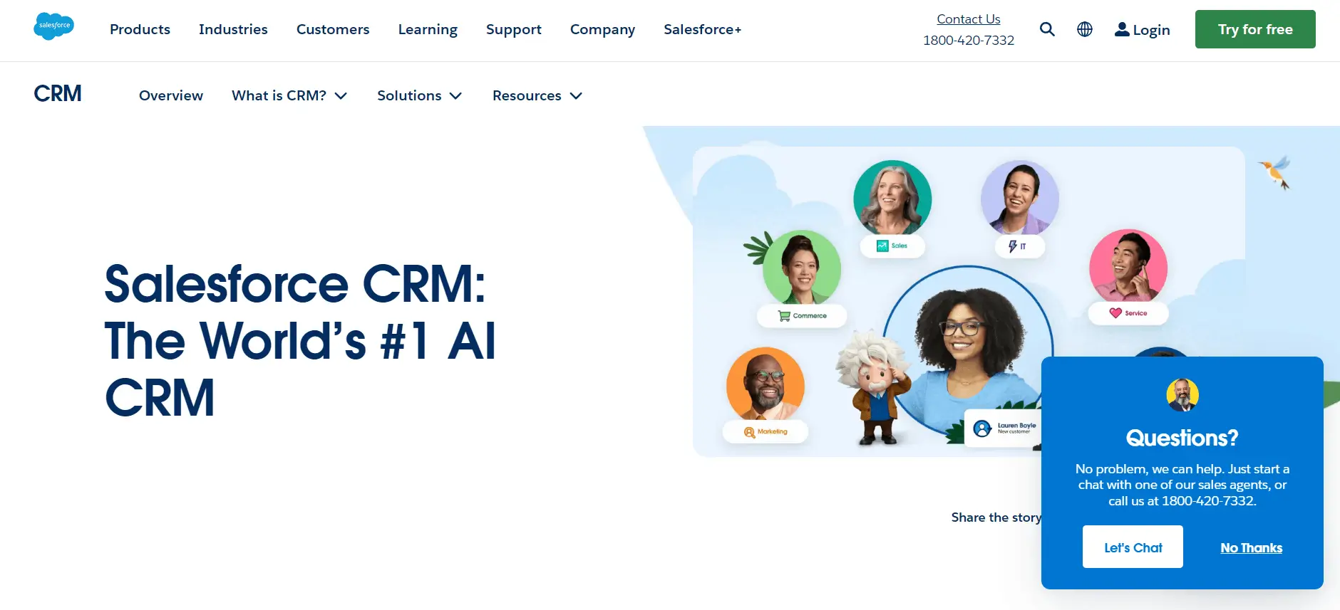 Salesforce Sales CRM Solution Product Page