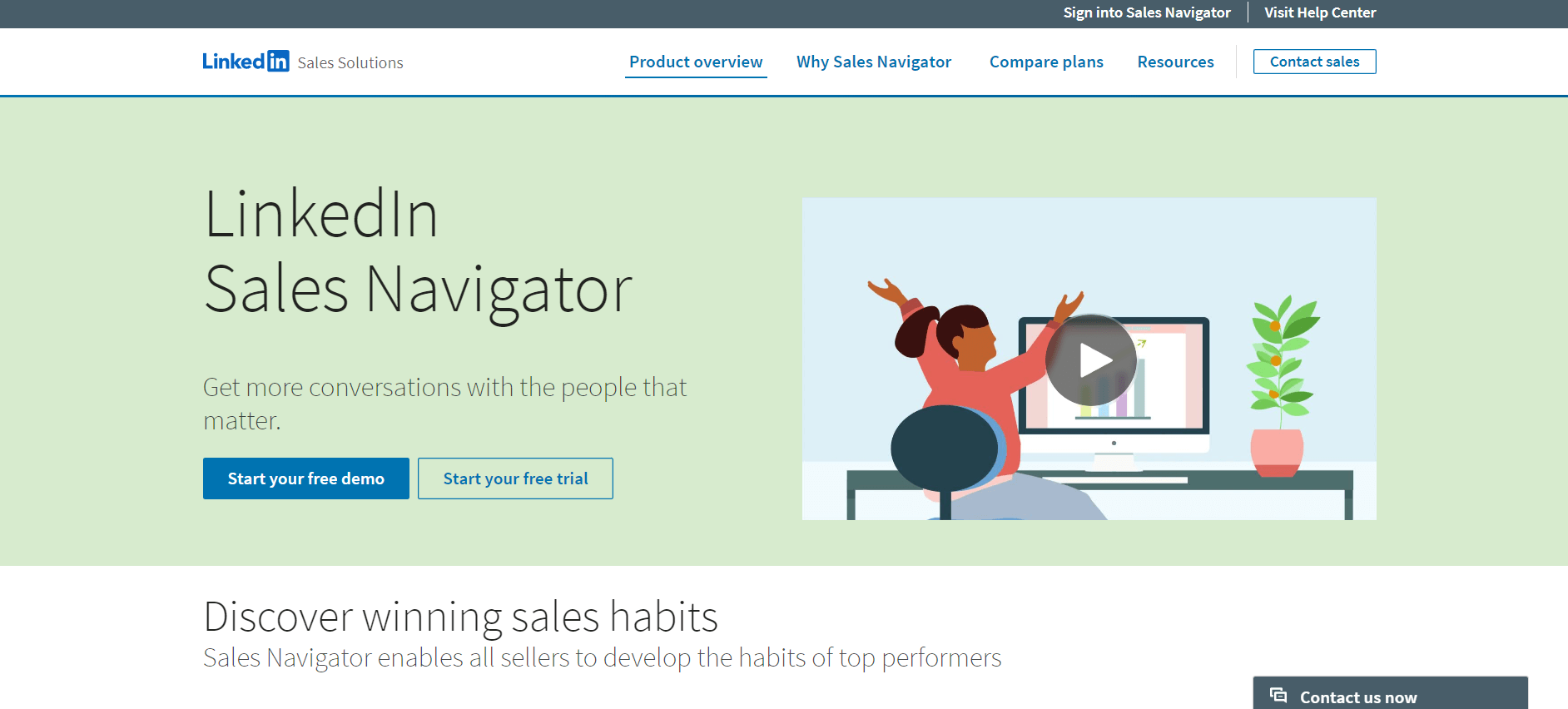 LinkedIn Sales Navigator Product Page