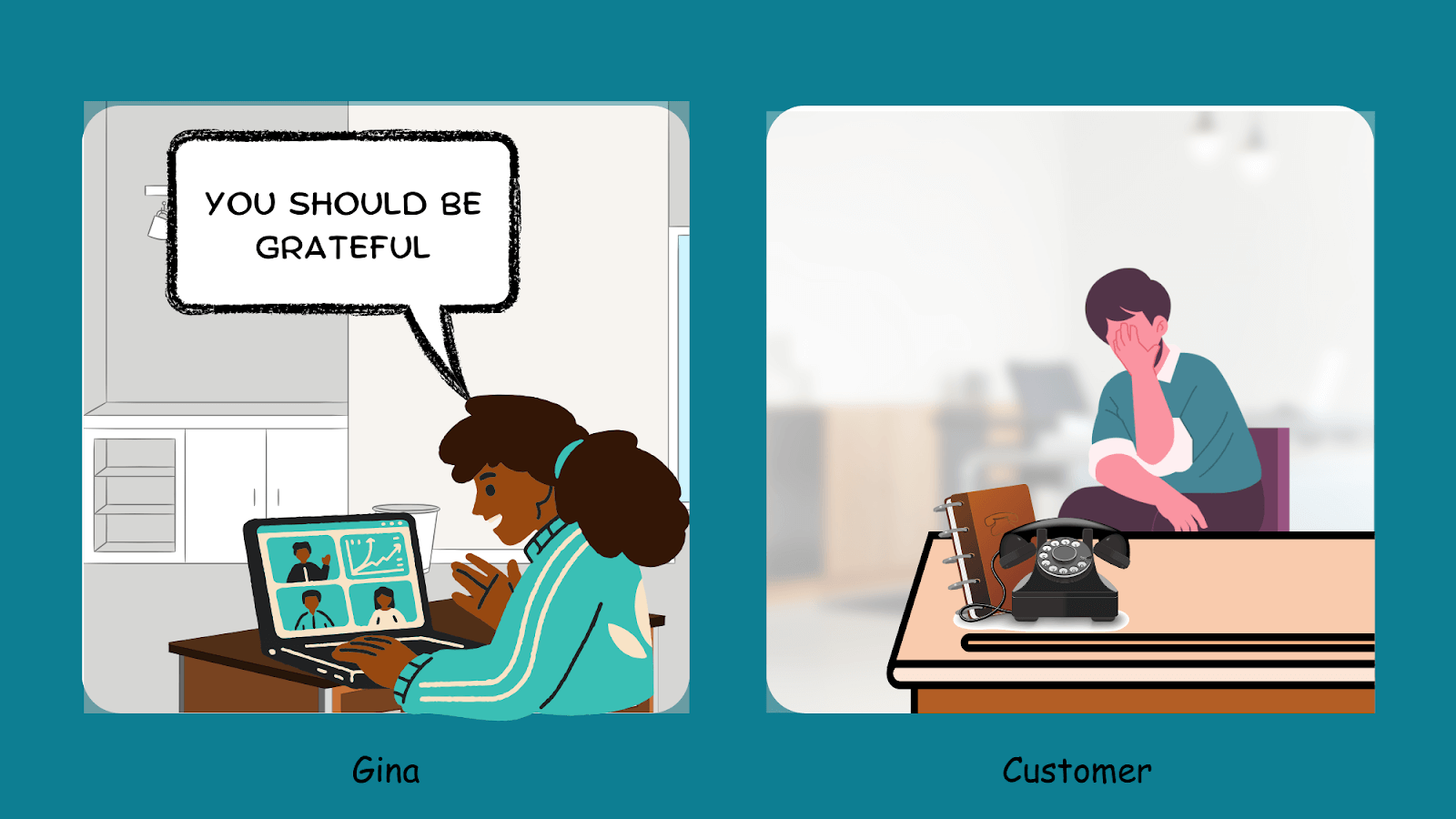 Personal empathy statements for customer service