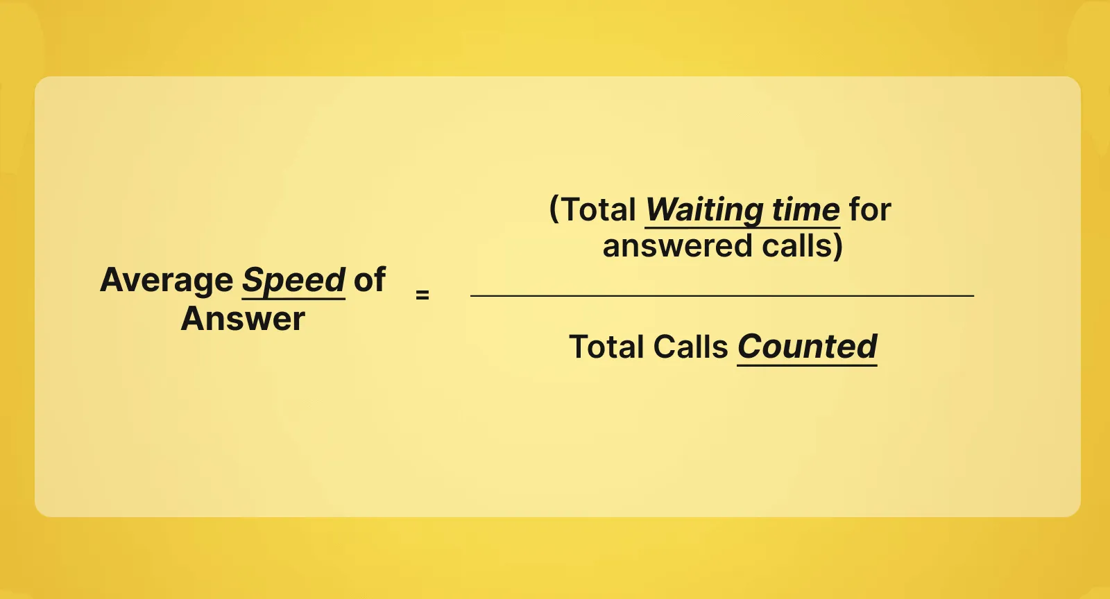 Average speed of answer formula