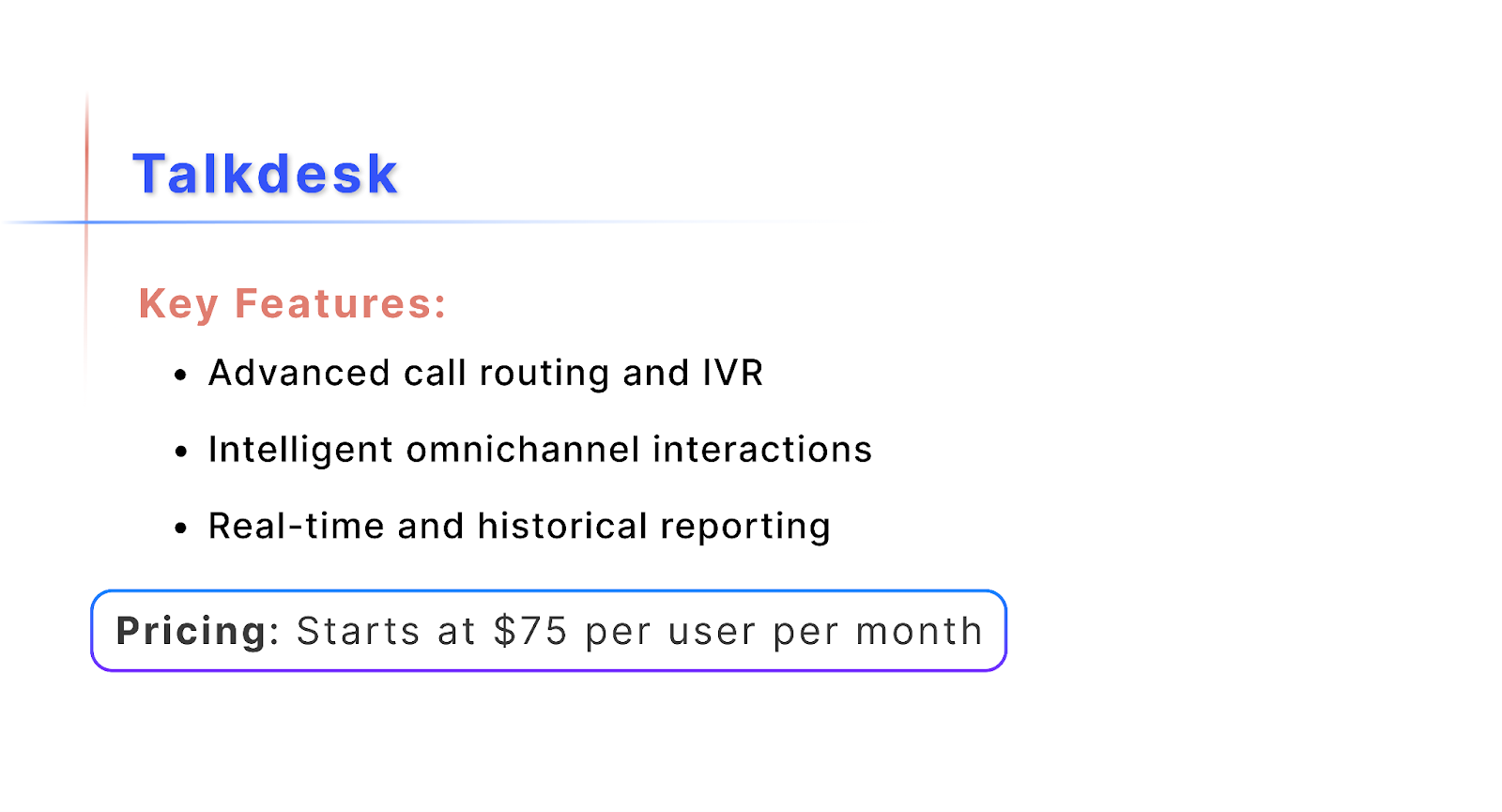 Talkdesk Call Center Quality Monitoring Software
