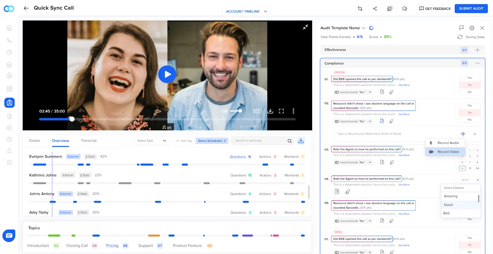 Callveriq contact center automation- Auto QA