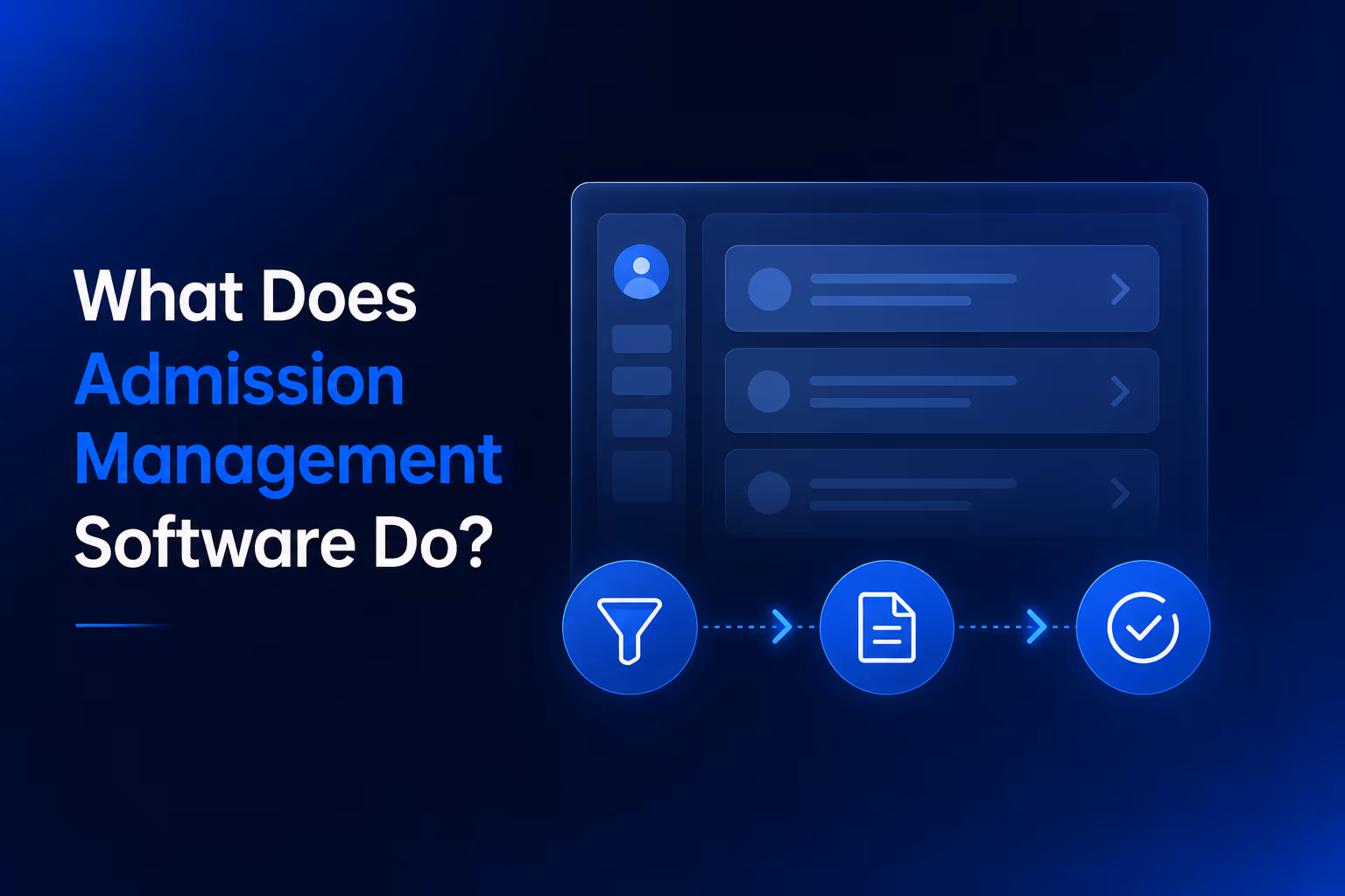 Admission management software workflow illustration