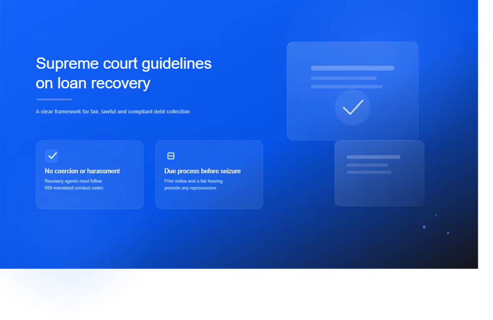 Supreme Court Guidelines on Loan Recovery