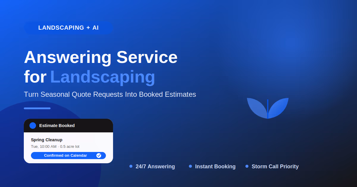 Answering service booking a landscaping estimate